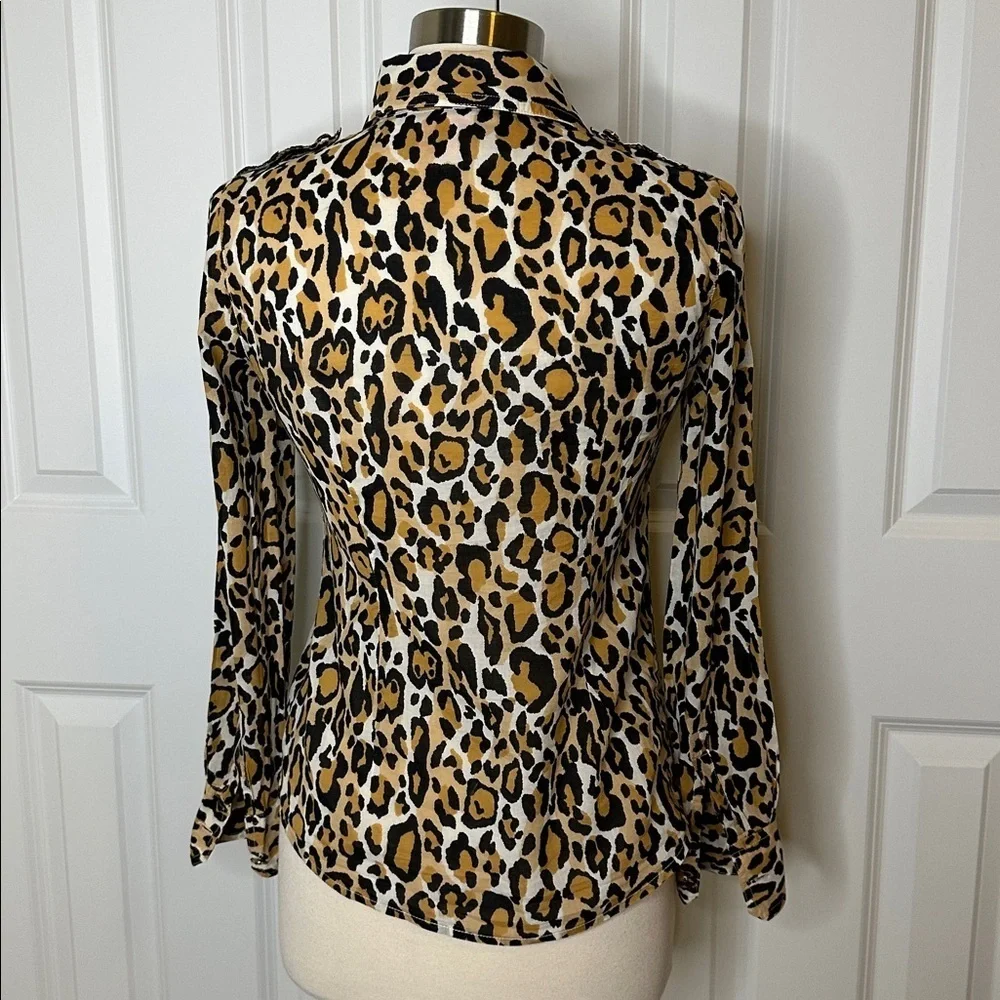 Tory Burch leopard print shirt Sz2